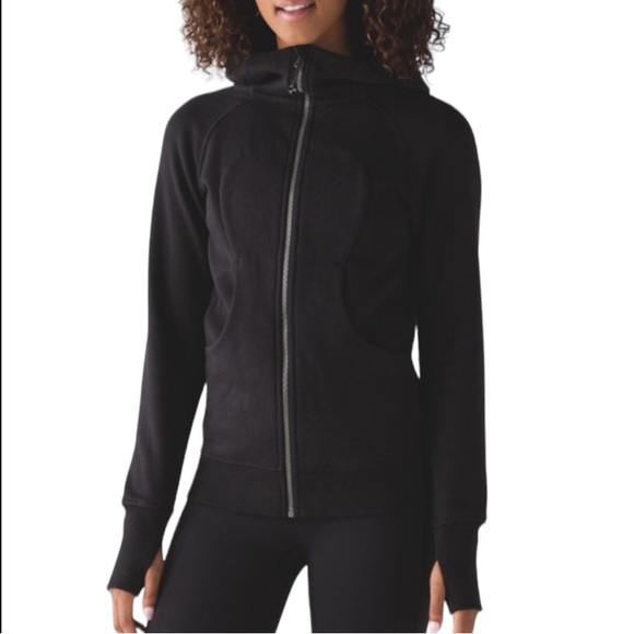 lululemon athletica Tops - 15 LULULEMON Scuba Hoodie Size 6 Black Zip Up Hooded Sweatshirt Black Hoodie K24